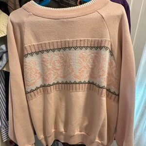 Deb Vintage Pink Floral Crew Neck Sweater